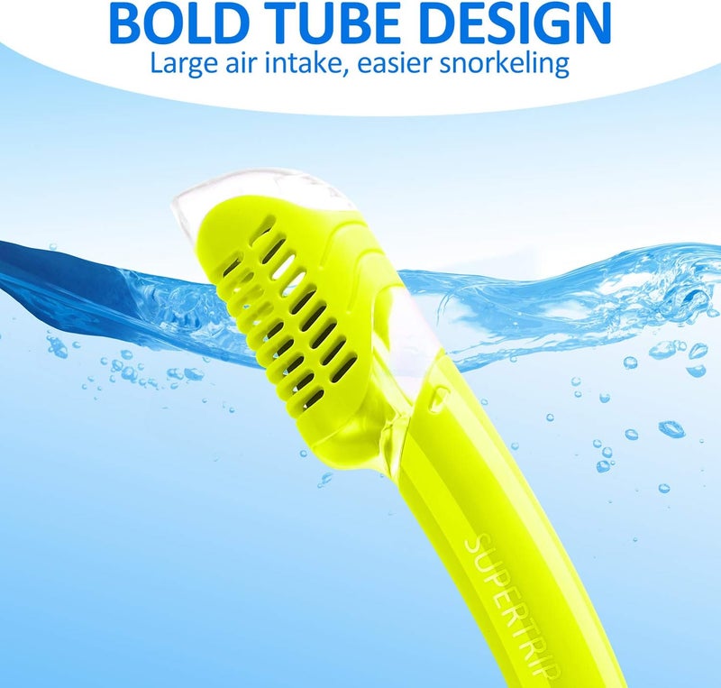 Supertrip Dry Snorkel Adult, Scuba Diving with Splash Guard and Top Valve, Freediving Snorkeling Swimming Snorkel for Adults Youth - Image 3